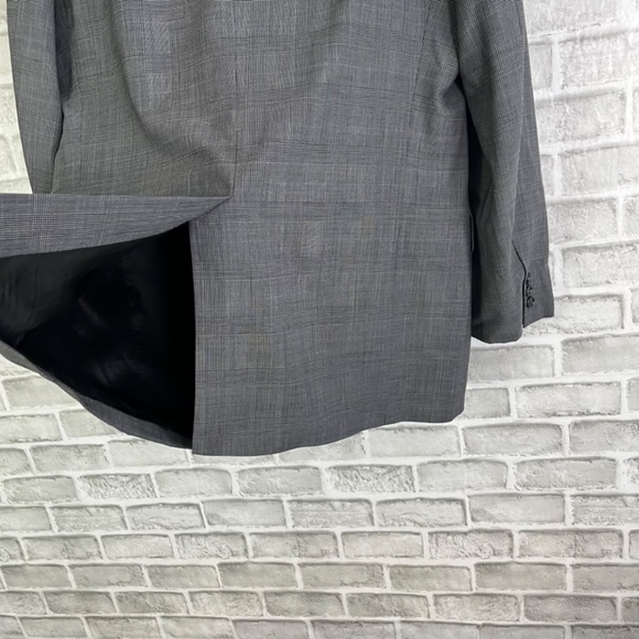Brooks Brothers Brooksease Light Gray Glen Check Blazer Suit Jacket Men 44R Wool - Picture 5 of 11